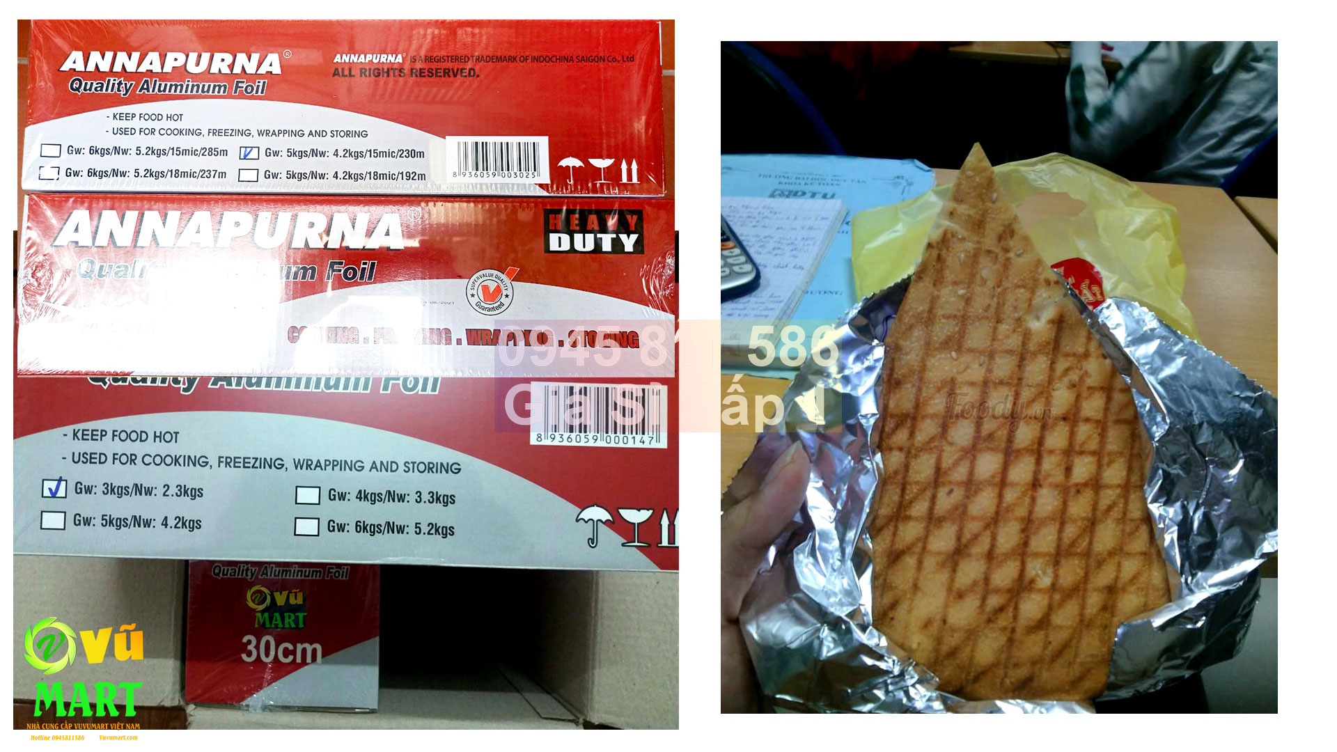 Giấy bạc 5kg Annapurna màng nhôm Nướng thịt cá gà giá rẻ hơn shopee Giấy Bạc 5 kg Annapurna - Đủ Mét - Chất Lượng - ATTP 1