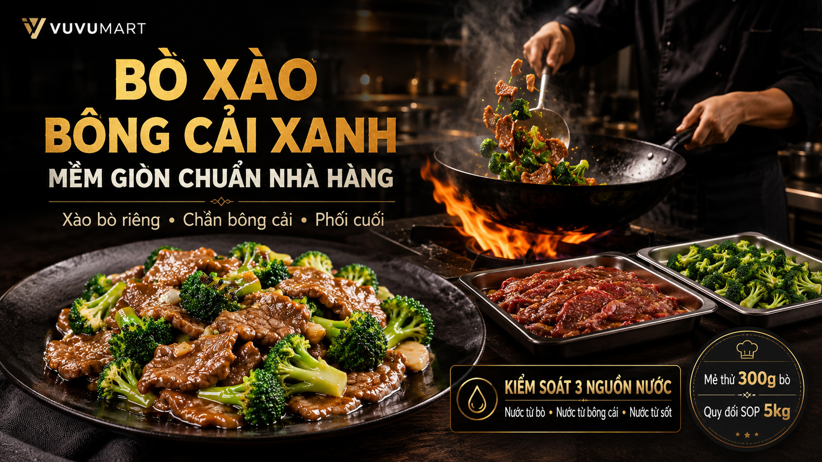 Bò xào bông cải xanh giòn, bò mềm và chảo ráo bóng như bếp nhà hàng 3 Bò xào bông cải xanh giòn, bò mềm và chảo ráo bóng như bếp nhà hàng