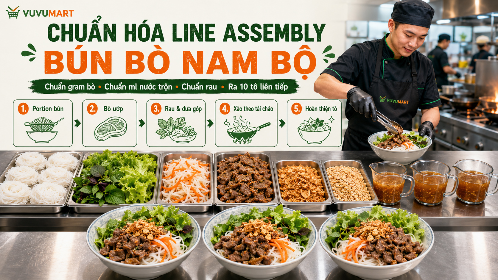 Bún bò Nam Bộ bán quán: Bò mềm cháy cạnh, rau giòn và nước trộn cân vị 2 Bún bò Nam Bộ bán quán Bò mềm cháy cạnh, rau giòn và nước trộn cân vị