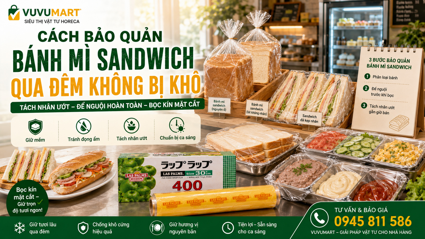 Cách bảo quản bánh mì sandwich qua đêm mềm ngon, không khô hay mốc