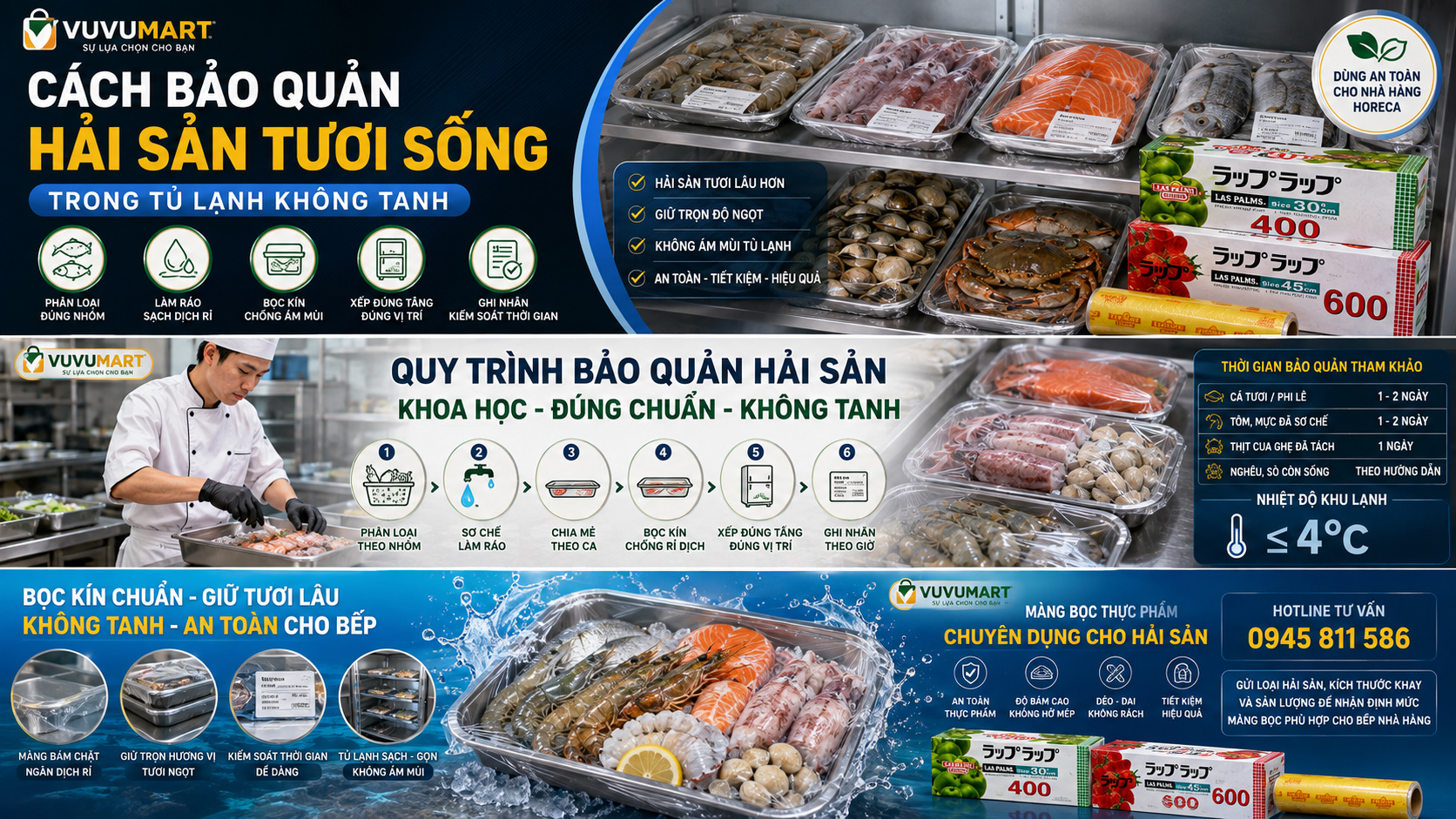 Cách bảo quản hải sản tươi sống trong tủ lạnh không tanh, không nhiễm chéo