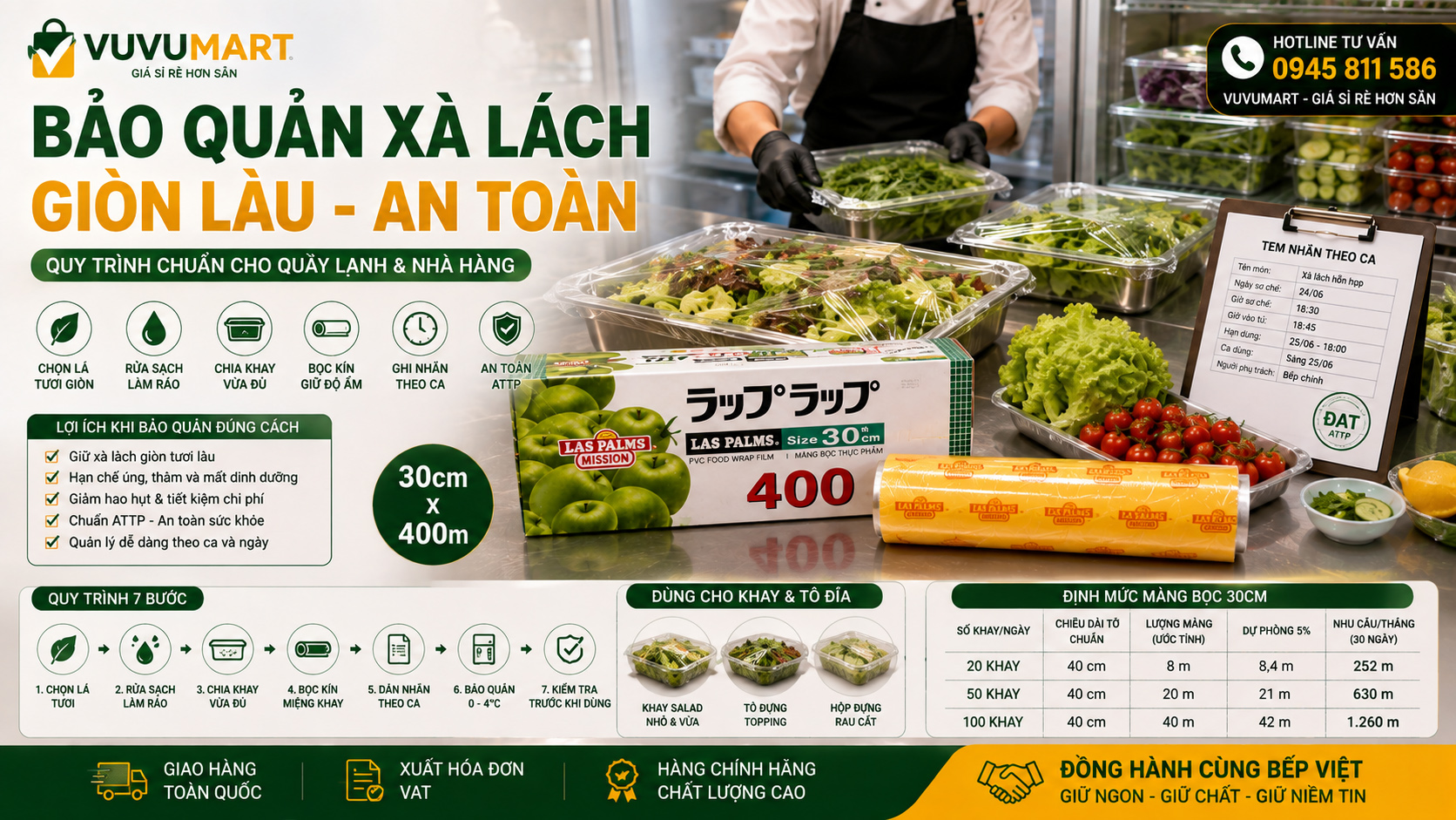 Cách bảo quản xà lách đã rửa giòn lâu, không úng cho quầy salad