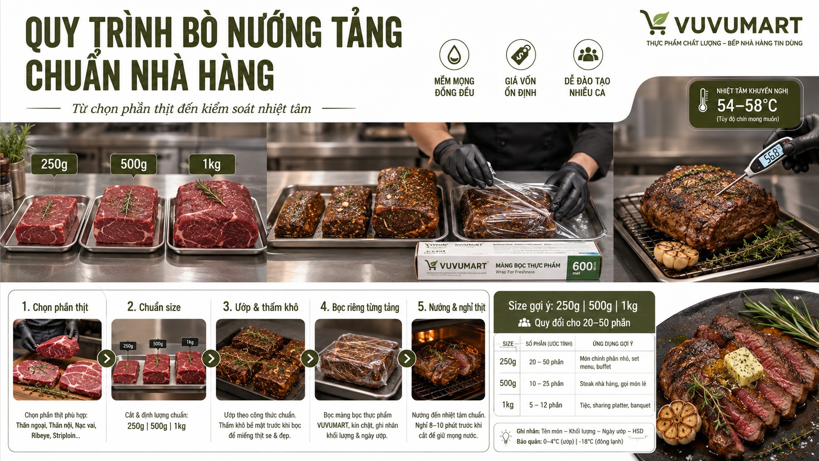 Cách làm bò nướng tảng mềm mọng, chín đều và lên màu đẹp như nhà hàng