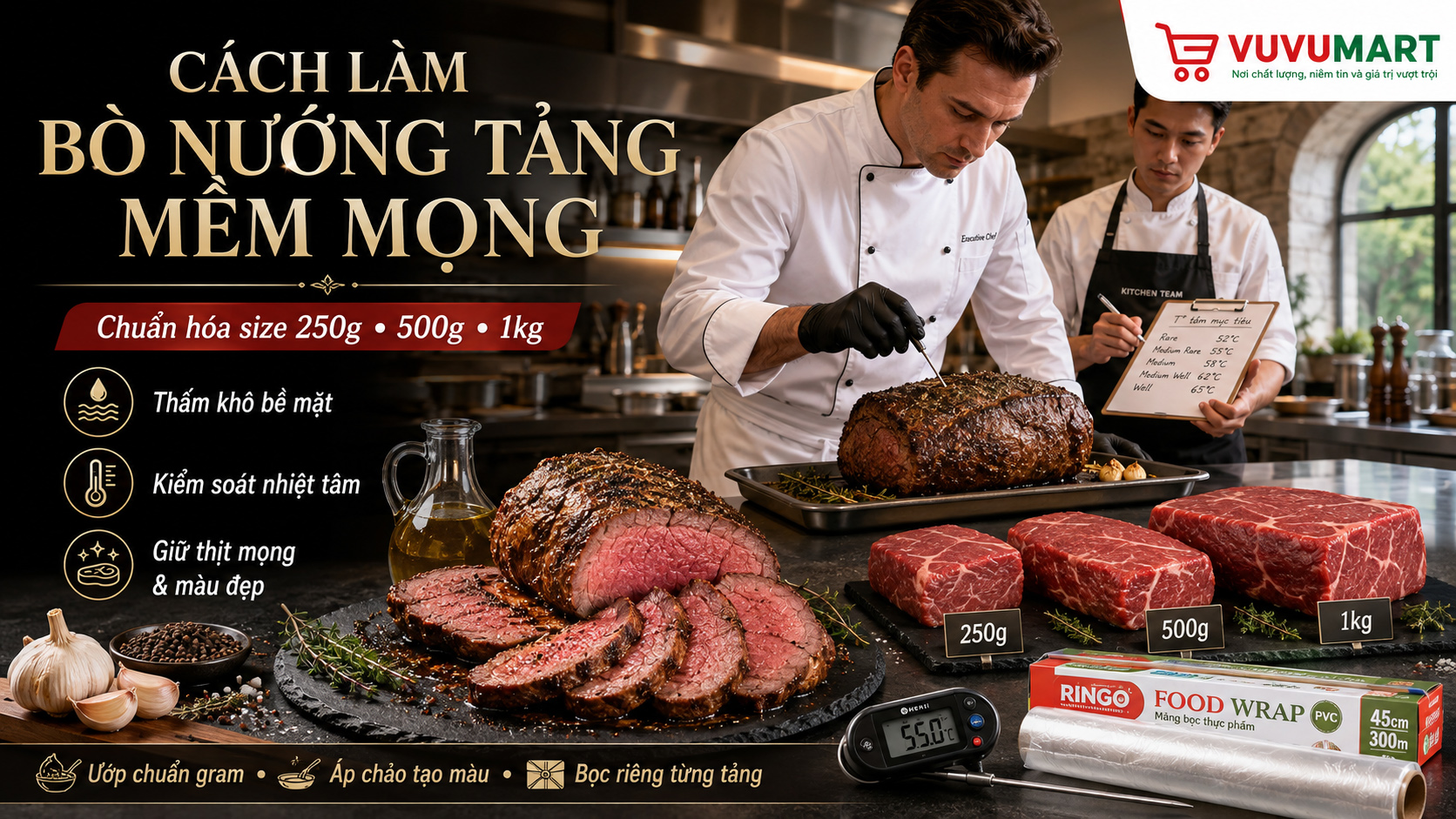 Cách làm bò nướng tảng mềm mọng, chín đều và lên màu đẹp như nhà hàng