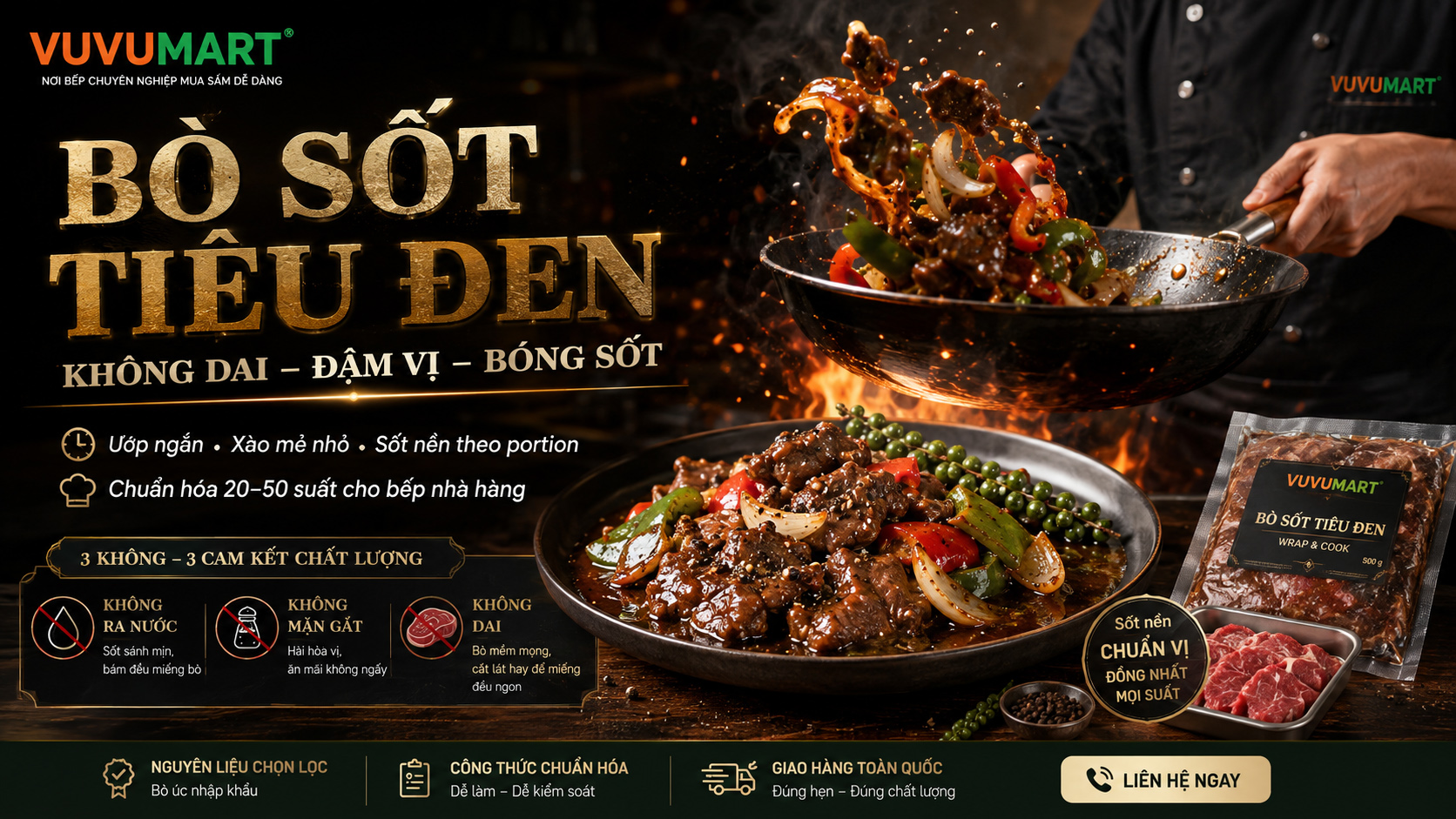 Cách làm bò sốt tiêu đen mềm mọng, sốt cay thơm sánh bóng như nhà hàng