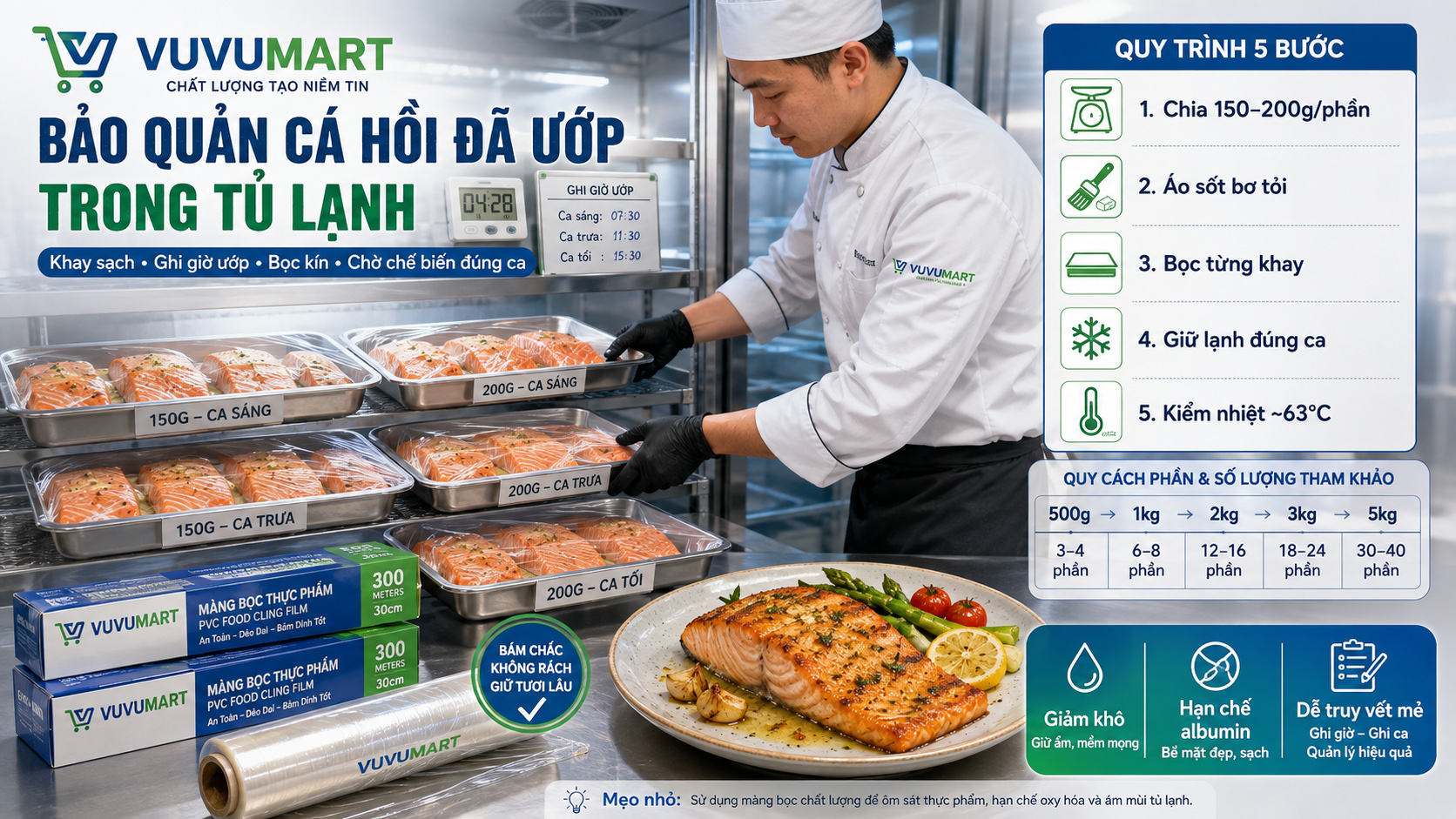 Cách làm cá hồi nướng bơ tỏi mềm mọng, thơm béo mà không khô cá