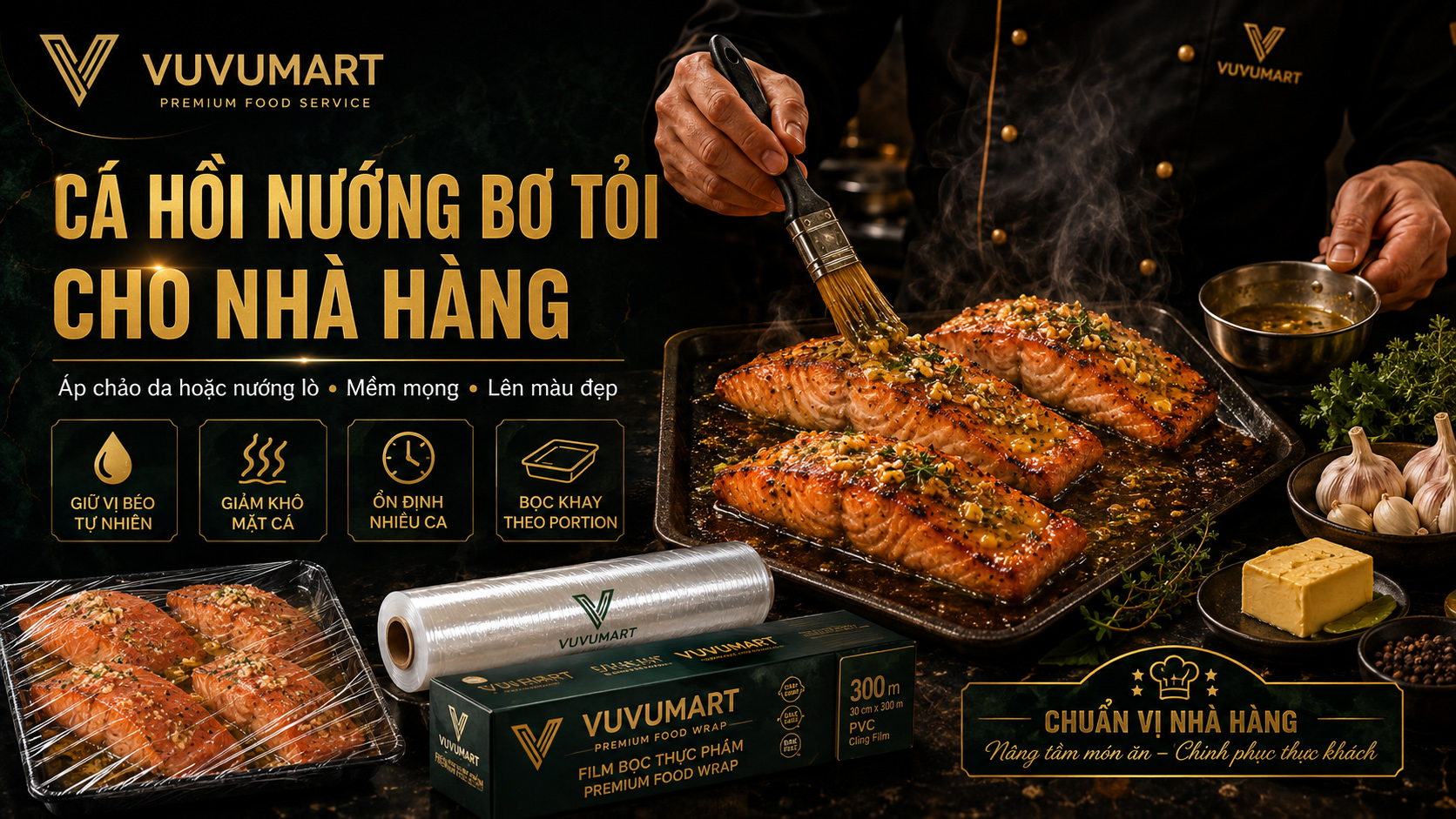 Cách làm cá hồi nướng bơ tỏi mềm mọng, thơm béo mà không khô cá