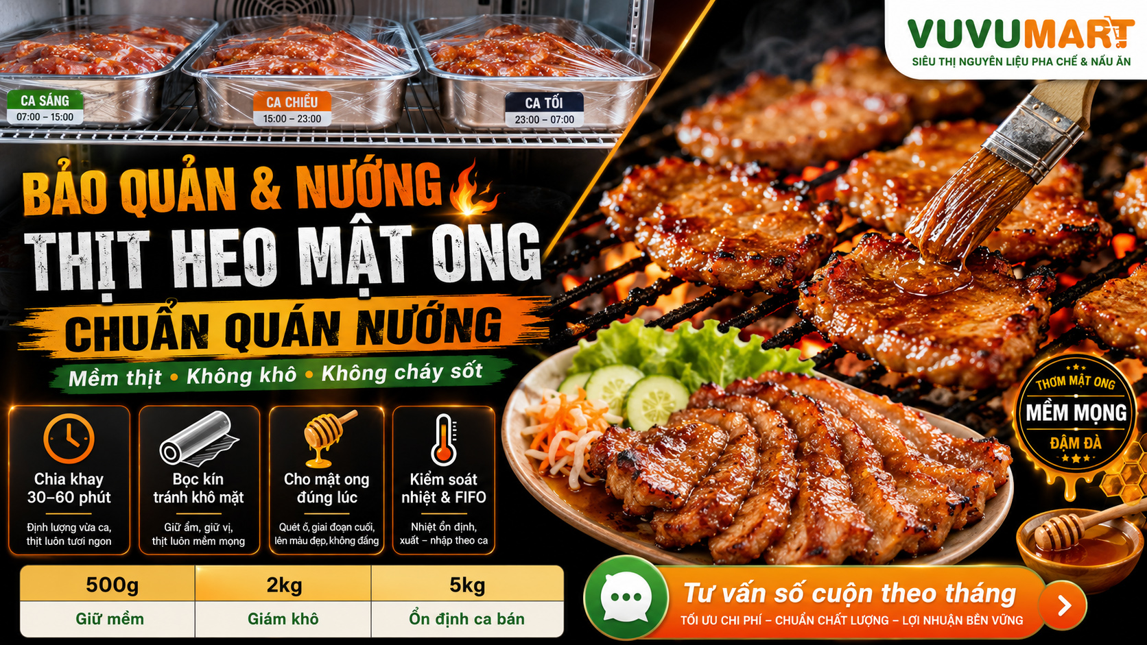 Cách làm thịt heo nướng mật ong vàng óng, mềm mọng và không cháy sốt 1 Cách làm thịt heo nướng mật ong vàng óng, mềm mọng và không cháy sốt