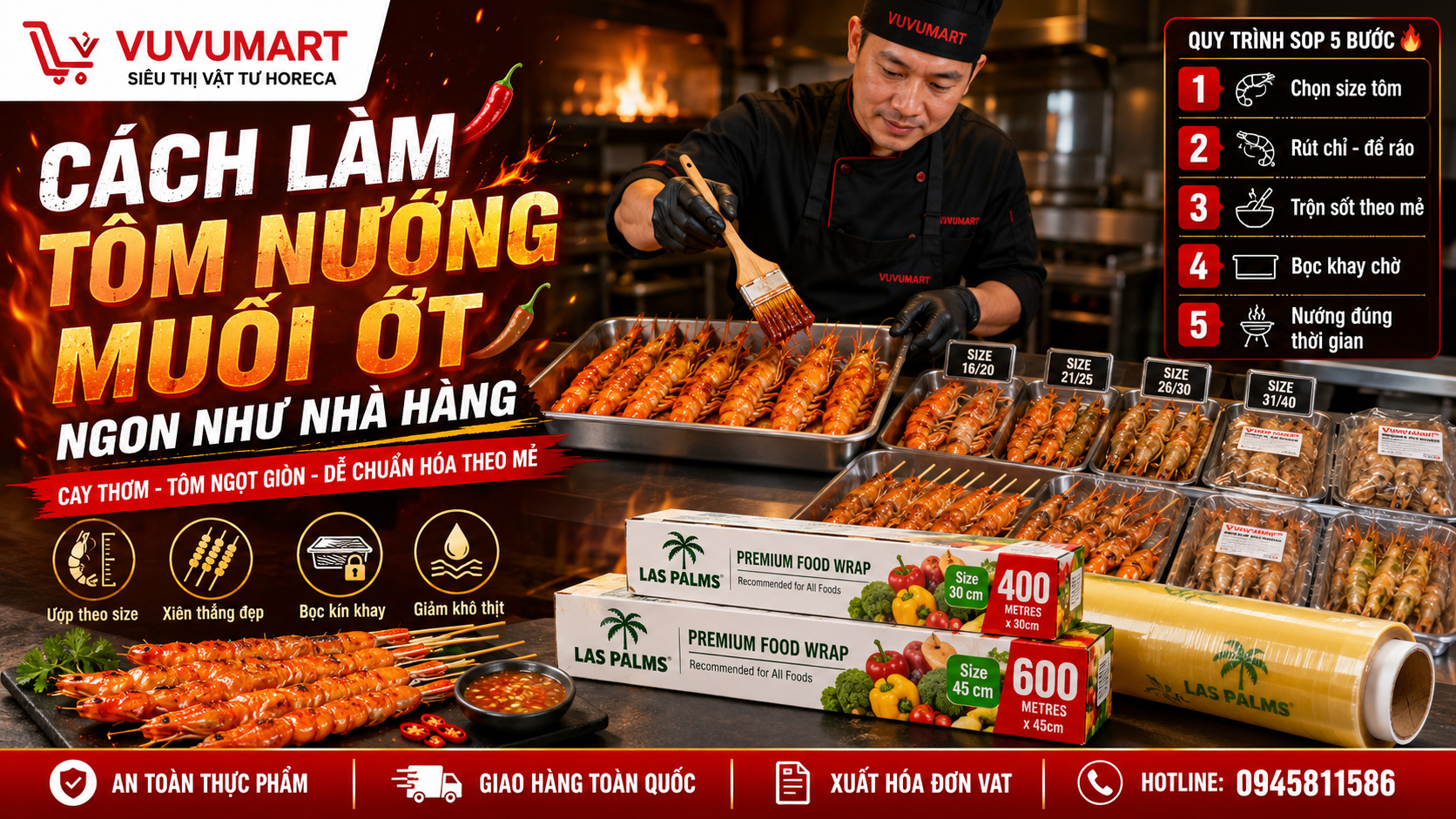 Cách làm tôm nướng muối ớt cay thơm, thịt ngọt giòn như nhà hàng