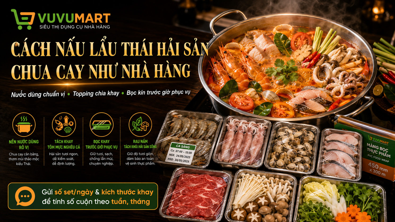 Cách nấu lẩu Thái hải sản chua cay đậm vị, đầy topping như nhà hàng