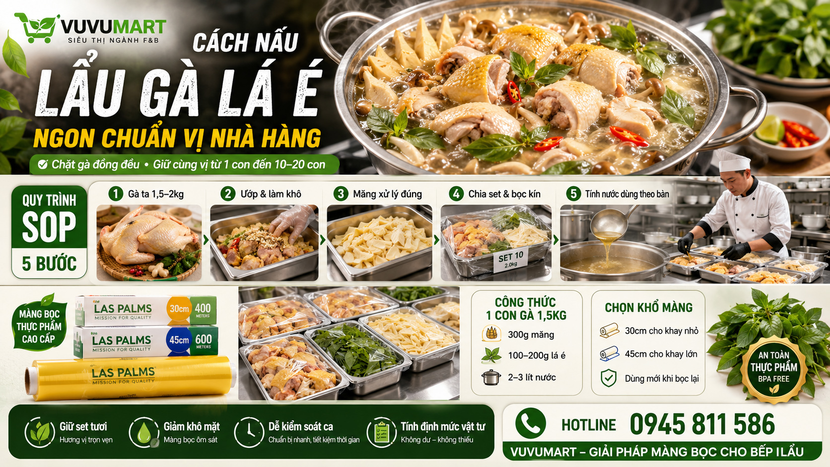 Cách nấu lẩu gà lá é chuẩn vị, nước thanh ngọt và thơm cay như nhà hàng