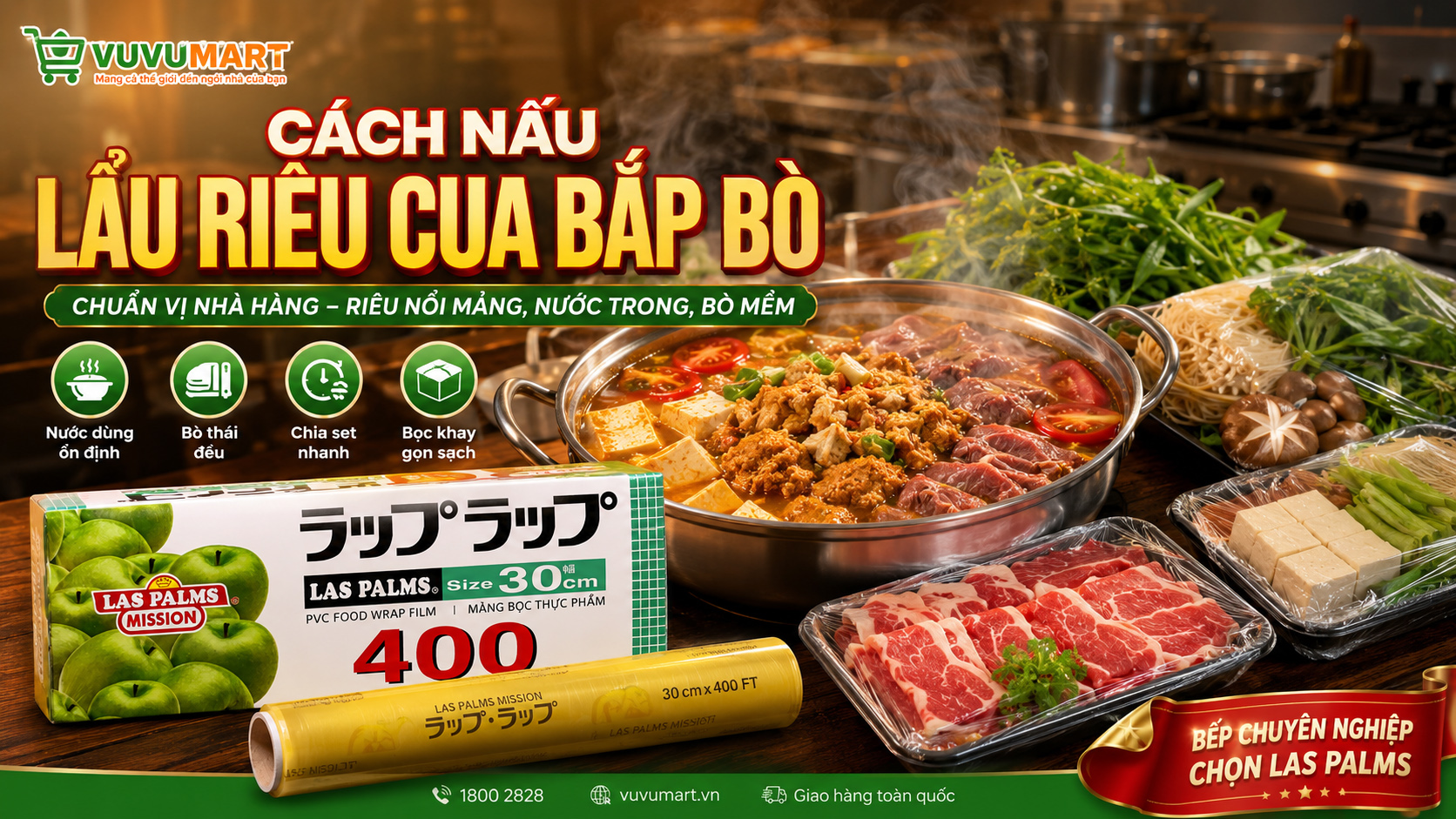 Cách nấu lẩu riêu cua bắp bò chuẩn vị nhà hàng, nước ngọt thanh không tanh