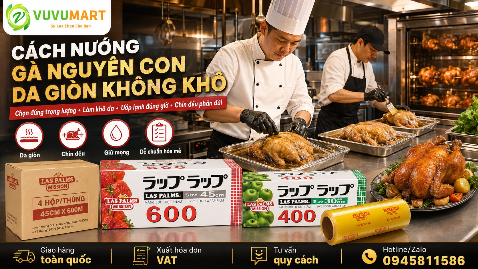 Cách nướng gà nguyên con da giòn vàng đẹp, thịt chín đều không khô 3 Cách nướng gà nguyên con da giòn vàng đẹp, thịt chín đều không khô