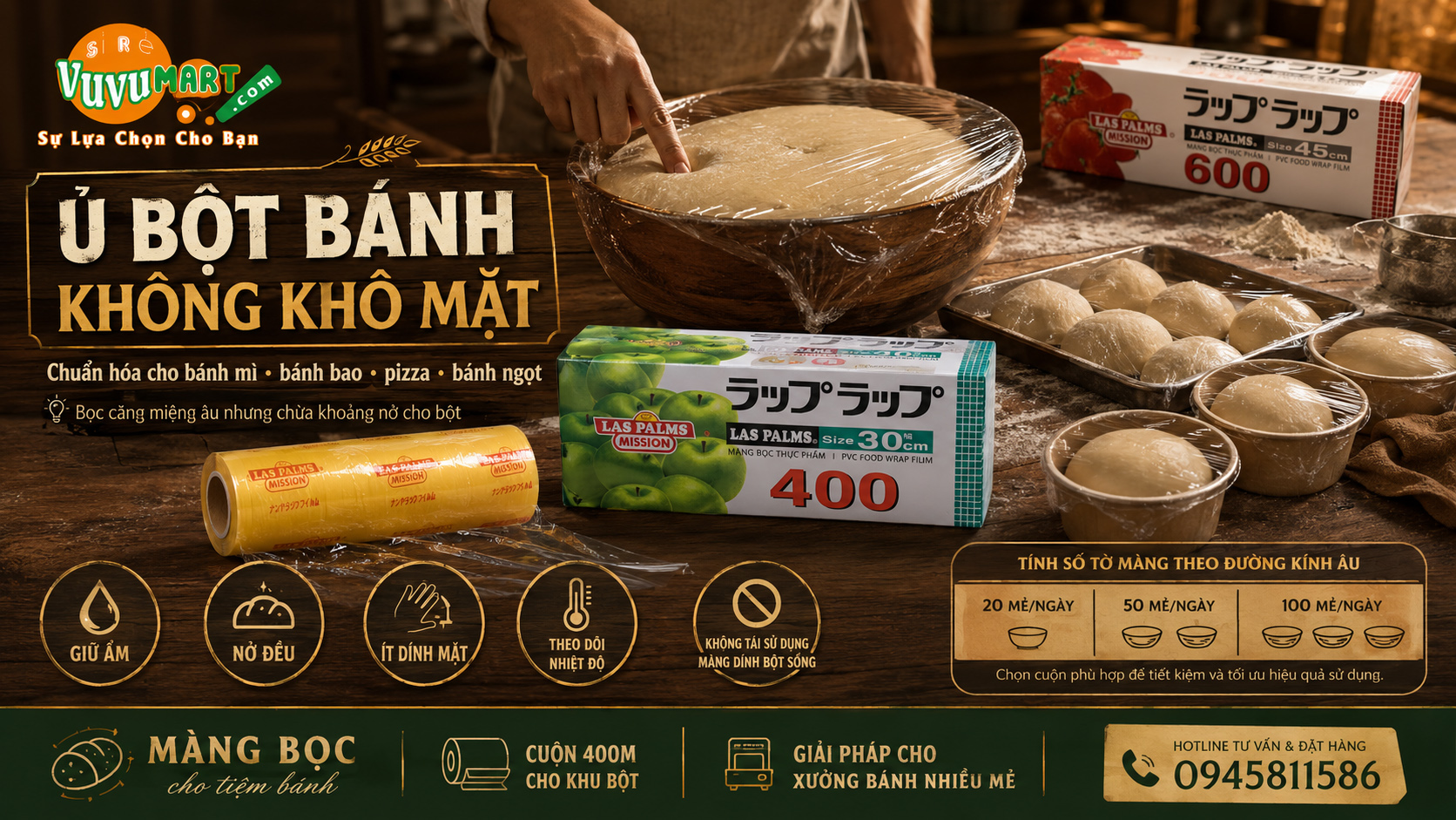 Cách ủ bột bánh bằng màng bọc thực phẩm nở đều, không khô mặt 2 Cách ủ bột bánh bằng màng bọc thực phẩm nở đều, không khô mặt