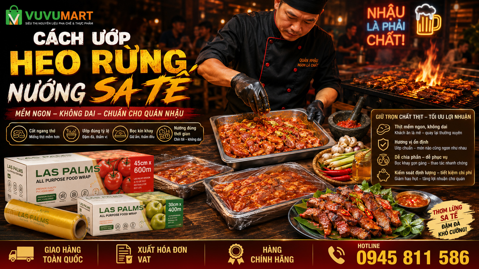 Cách ướp heo rừng nướng sa tế mềm thơm, đậm vị cho quán nhậu 2 Cách ướp heo rừng nướng sa tế mềm thơm, đậm vị cho quán nhậu