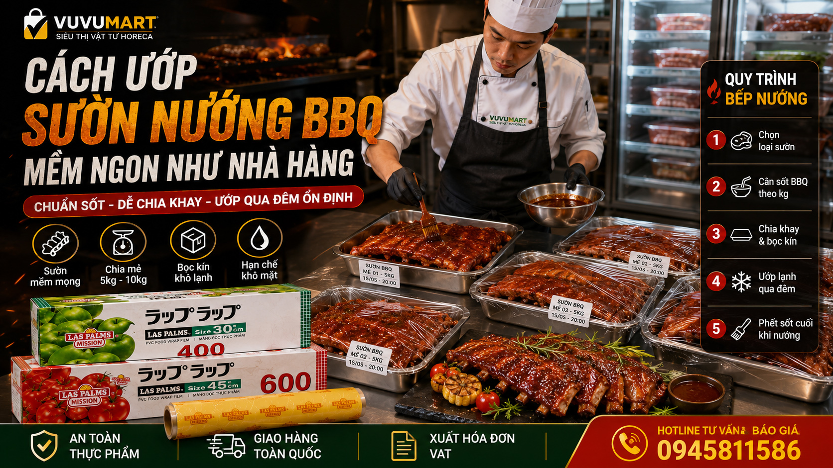 Cách ướp sườn nướng BBQ mềm róc xương, sốt đậm vị như nhà hàng