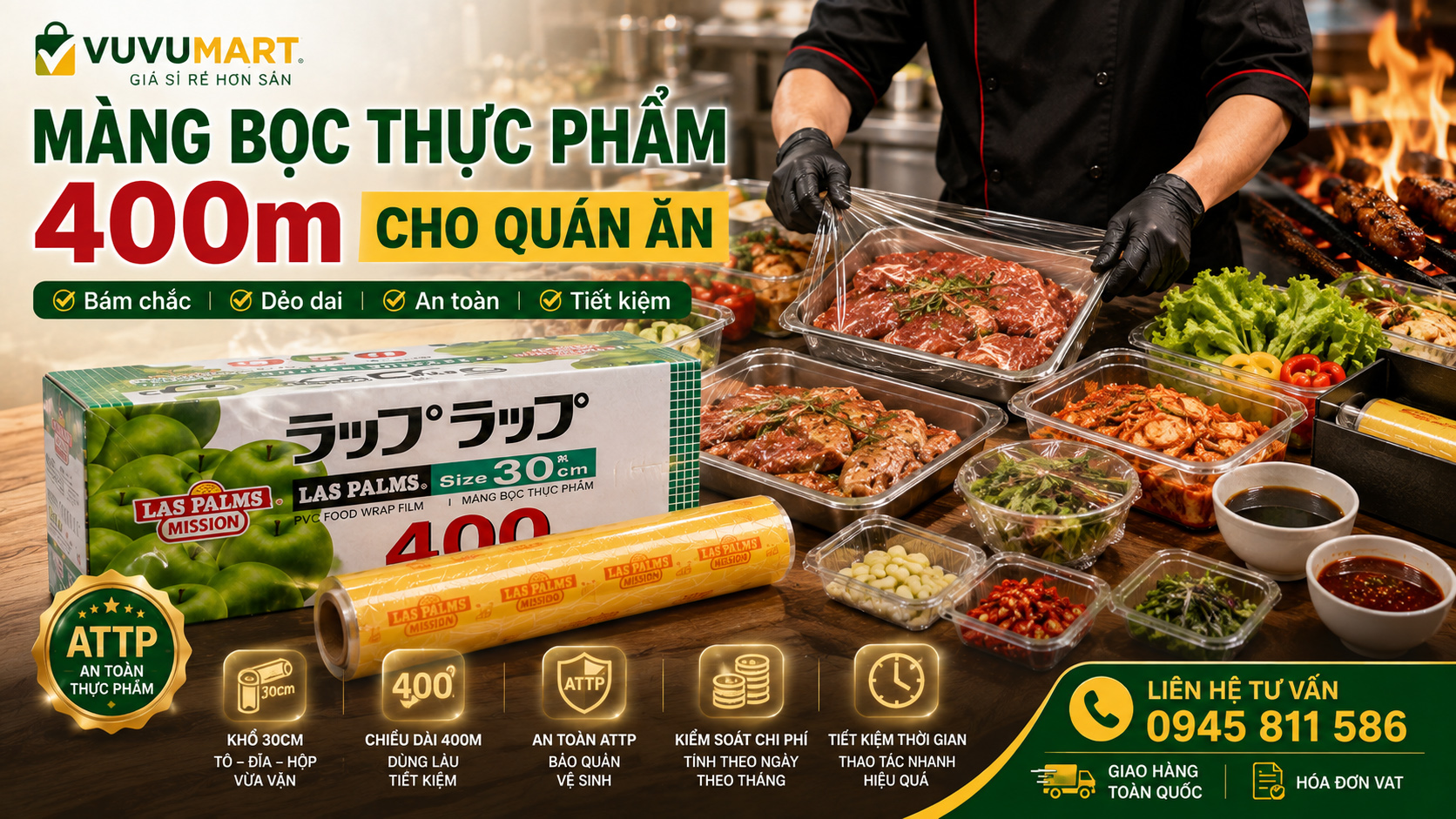 Màng bọc thực phẩm 400m cho quán ăn Khi nào nên chọn khổ 30cm
