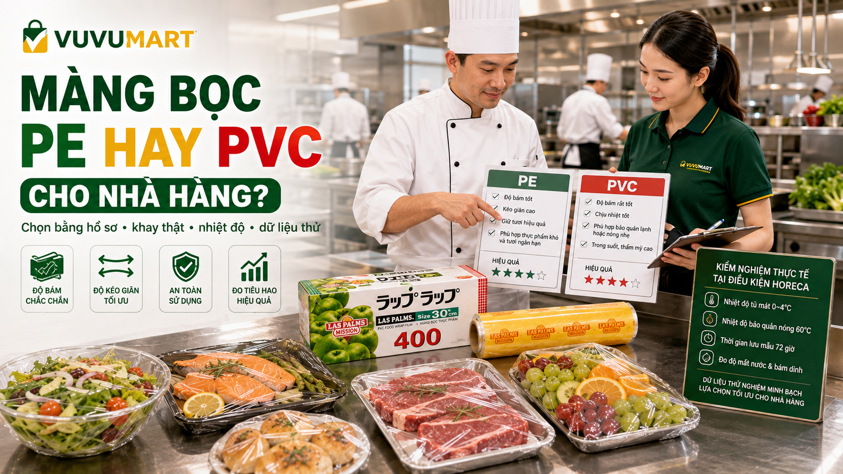 Màng bọc thực phẩm PE hay PVC cho nhà hàng Chọn theo món và điều kiện sử dụng